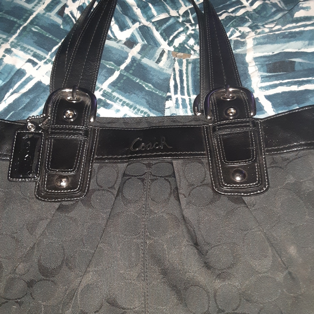 Coach Black Signature Tote Bag